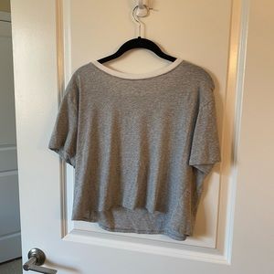 Medium Gray and White short Sleeve Top